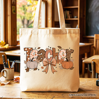 Teacher Coquette Autumn Tote and Pumpkin Bag
