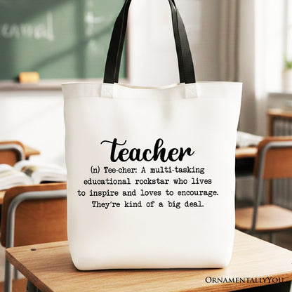 Teacher Definition Canvas Tote Bag and Educators