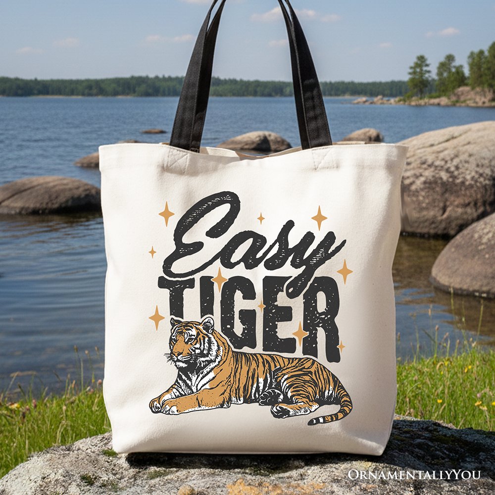 Retro Tiger Grunge Canvas Tote Bag And Style