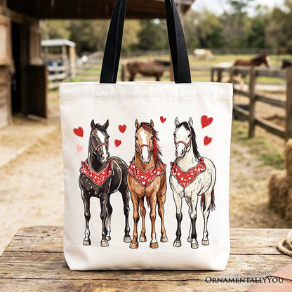 Adorable Valentine Horse Western Tote Bag of Love