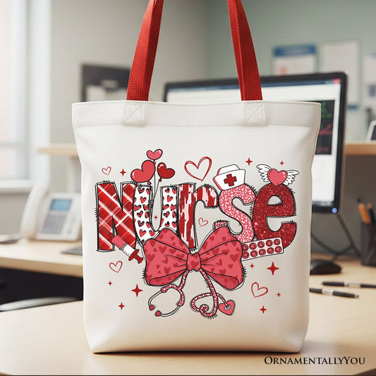 Valentine Nurse And Coquette Canvas Tote Bag