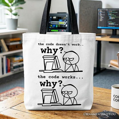 Funny Coder And Programmer Canvas Tote Bag
