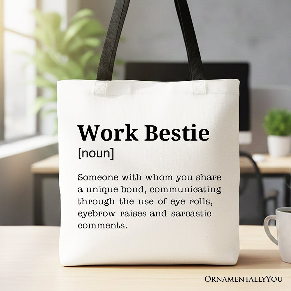 Work Bestie Canvas Tote Bag for Fun Office Gifts