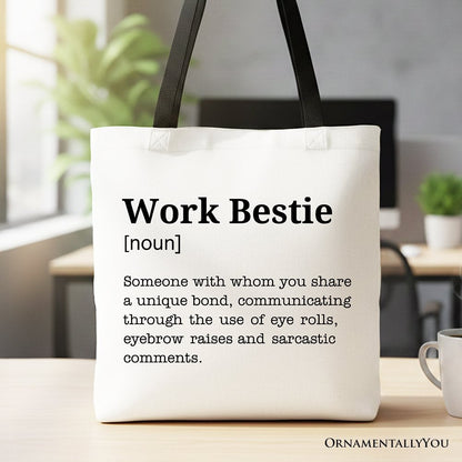 Work Bestie Canvas Tote Bag for Fun Office Gifts