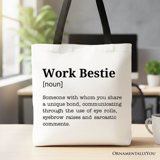Work Bestie Canvas Tote Bag for Fun Office Gifts