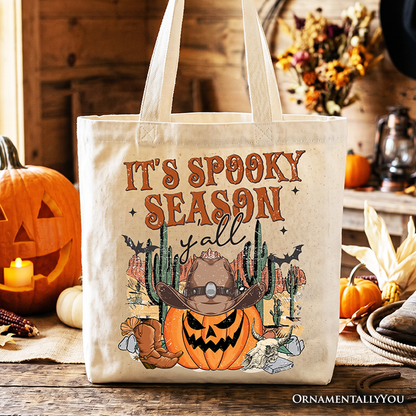 Spooky Season Yall and Western Halloween Tote Bag
