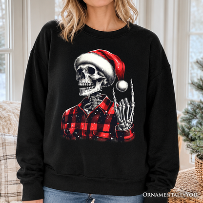 Buffalo Plaid Christmas Skeleton Sweatshirt