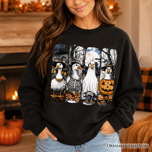 Halloween Goose in a Unisex Costume Sweatshirt