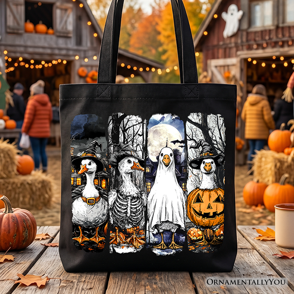 Halloween Goose in Costume Tote Bag for Bird Fans
