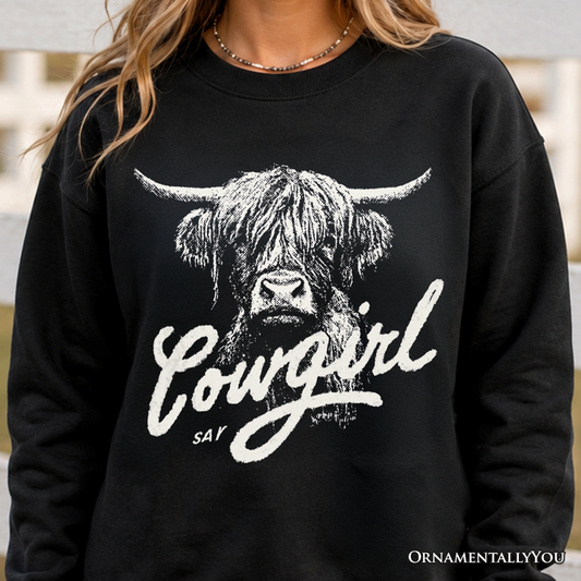 Highland Cow Vintage Cowgirl Sweatshirt for Women