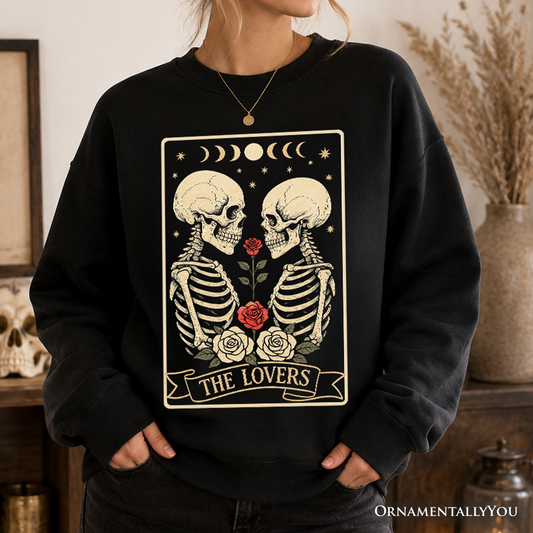 Tarot Lovers Card and Gothic Rose Sweatshirt