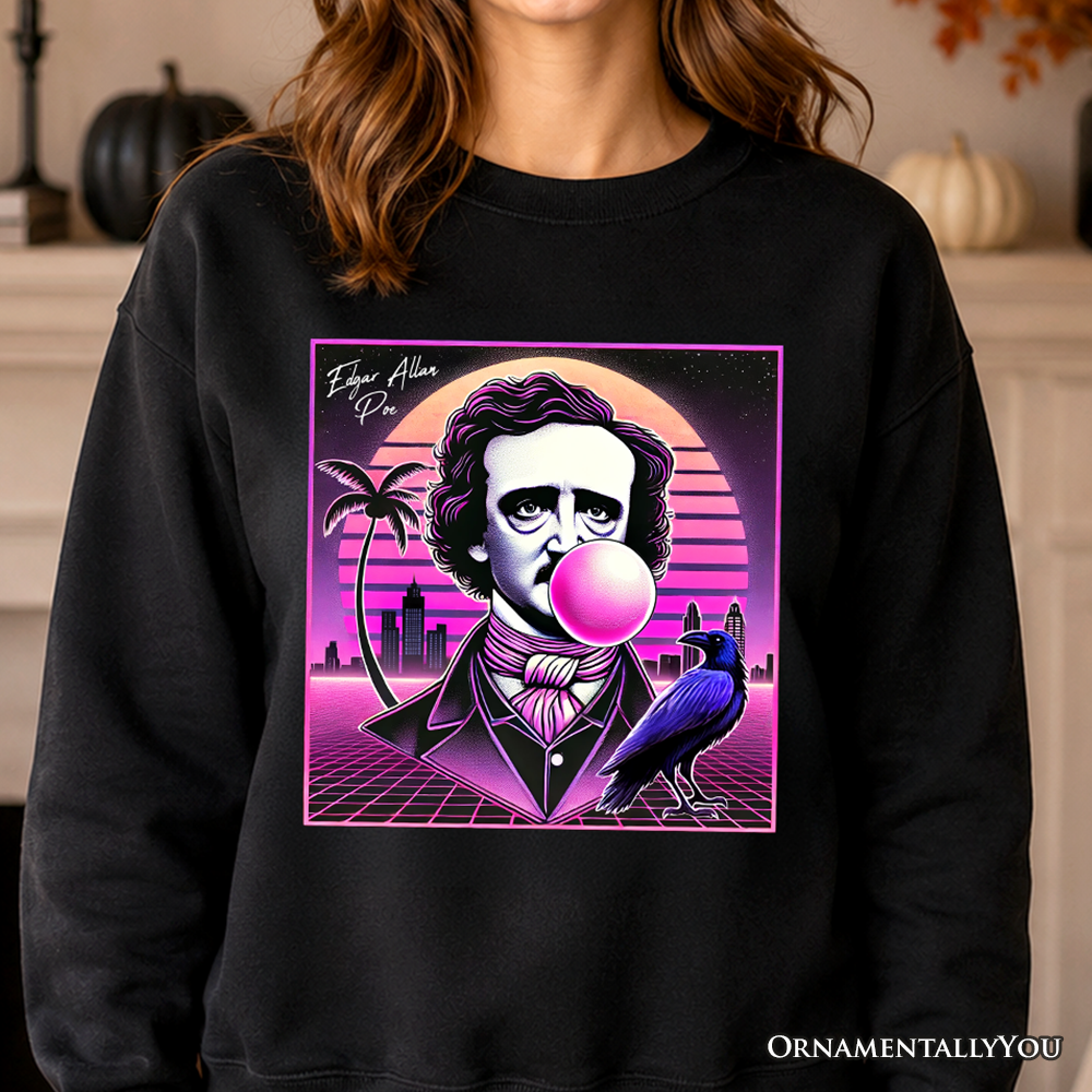 Retro Synthwave Edgar Allan Poe Horror Sweatshirt