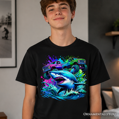 Cool Truck and Shark Kids Cotton Tee Shirt