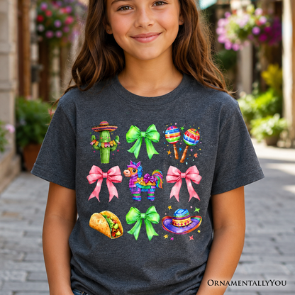 Youth Soft Mexican Fiesta Bow Print Shirt
