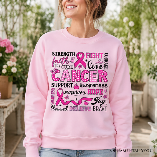 Pink Ribbon and Breast Cancer Support Sweatshirt
