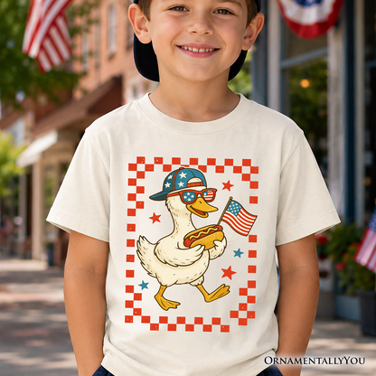 Kids Patriotic Duck Tee For The Fourth Of July
