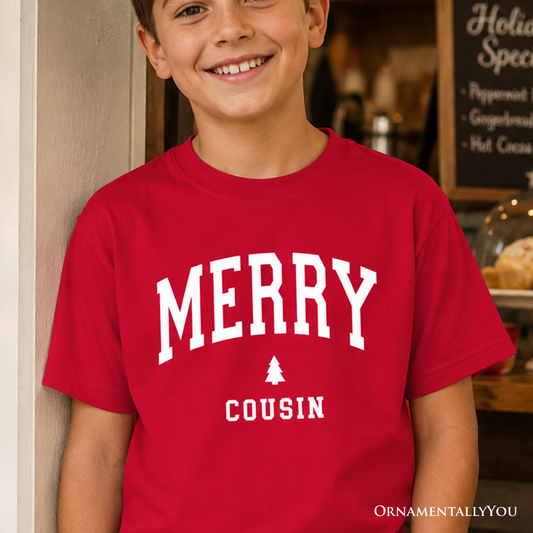 Kids Merry Cousin Retro Style and Christmas Tee