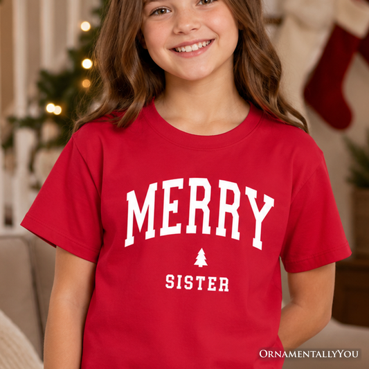 Retro Christmas Matching Kids and Sister Tee