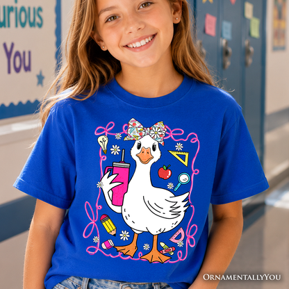 Kids Coquette Goose and School Fun Cotton Tee
