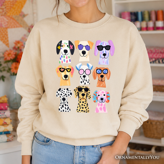 Colorful Dogs and Breeds Summer Sweatshirt