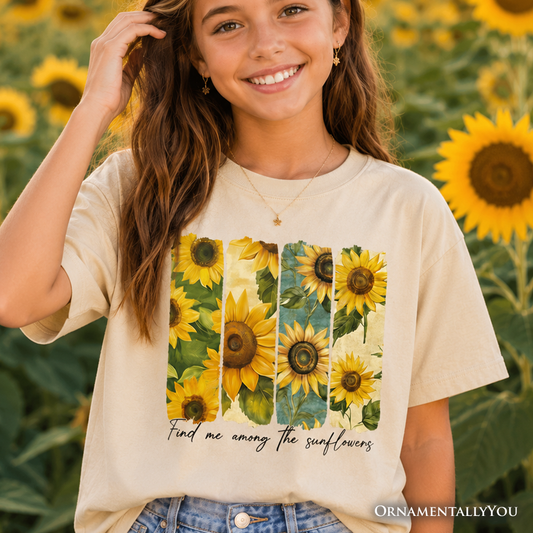 Find Me Among the Sunflowers Kids Cotton Tee