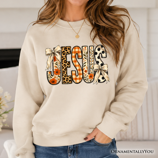 Jesus Coquette Plaid And Floral Sweatshirt