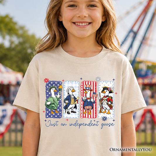 Kids and the Funny Goose Patriotic Cotton Tee