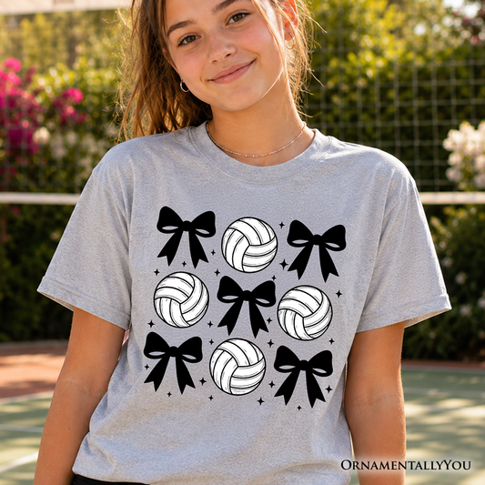 Kids Coquette Volleyball Bows the Game Day Tee