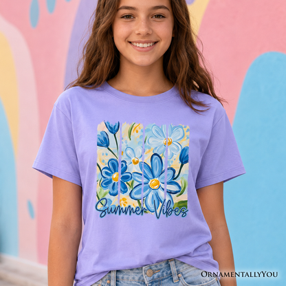 Kids Summer Brushstroke Floral Print Tee