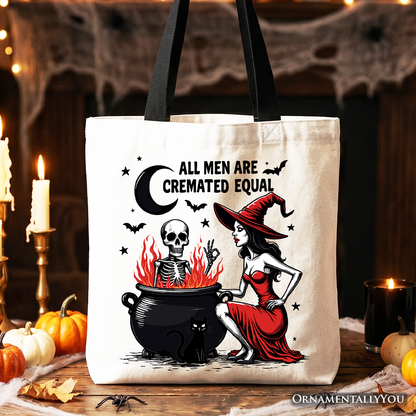 All Men Are Cremated Equal Halloween Tote Bag