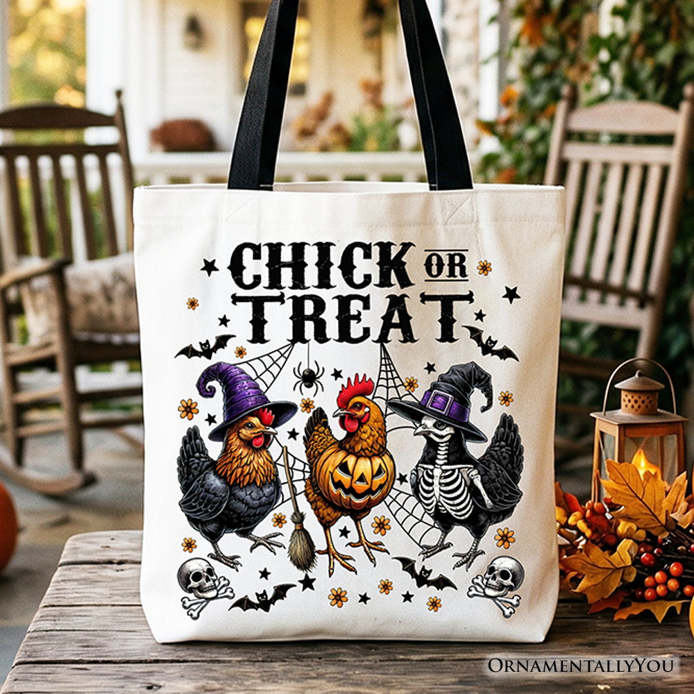 Chick or Treat Funny Chicken Canvas Tote Bag