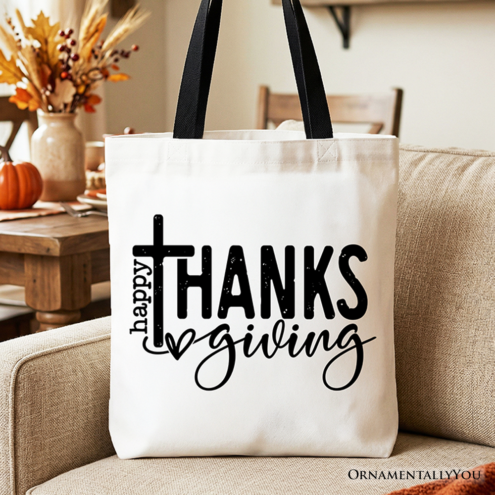 Happy Thanksgiving Minimalist Canvas Tote