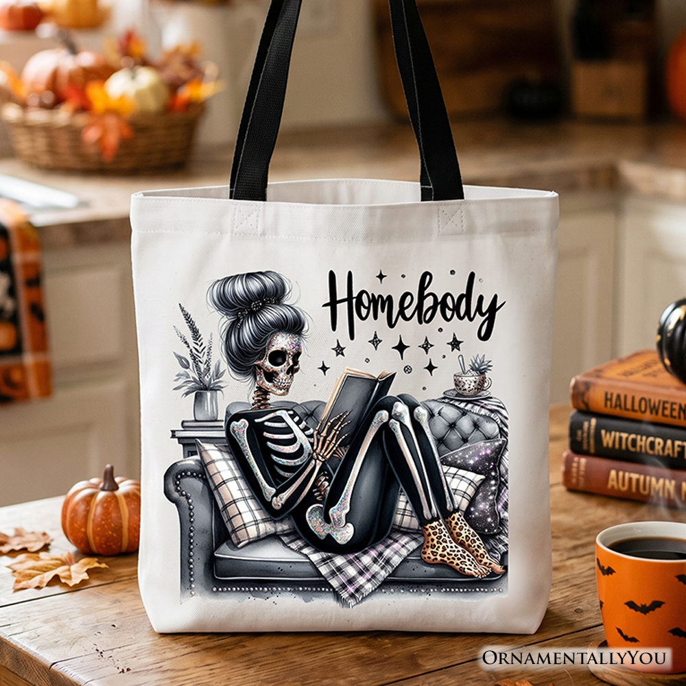 Funny Homebody and Reading Skeleton Tote