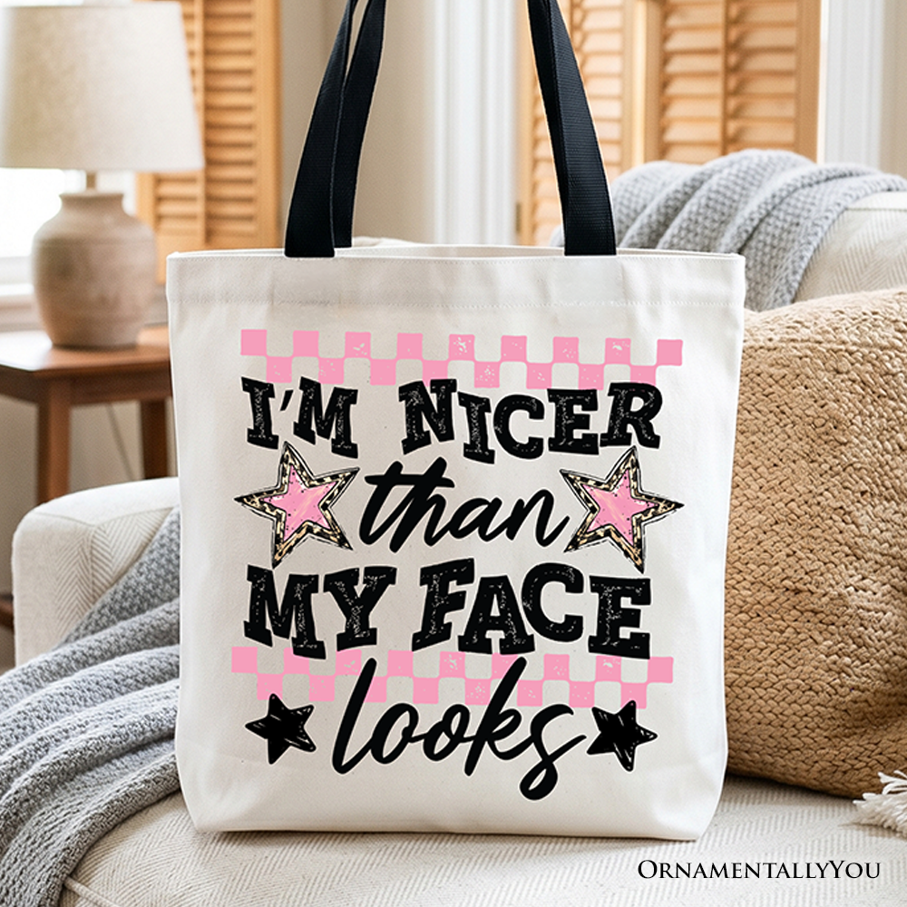 Sarcastic Tote Bag and Checkered Relatable Print