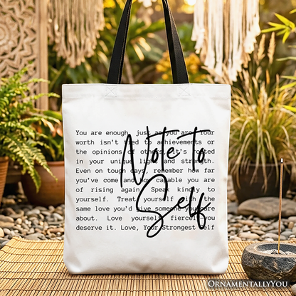 Note To Self Mental Health Canvas Bag and Straps