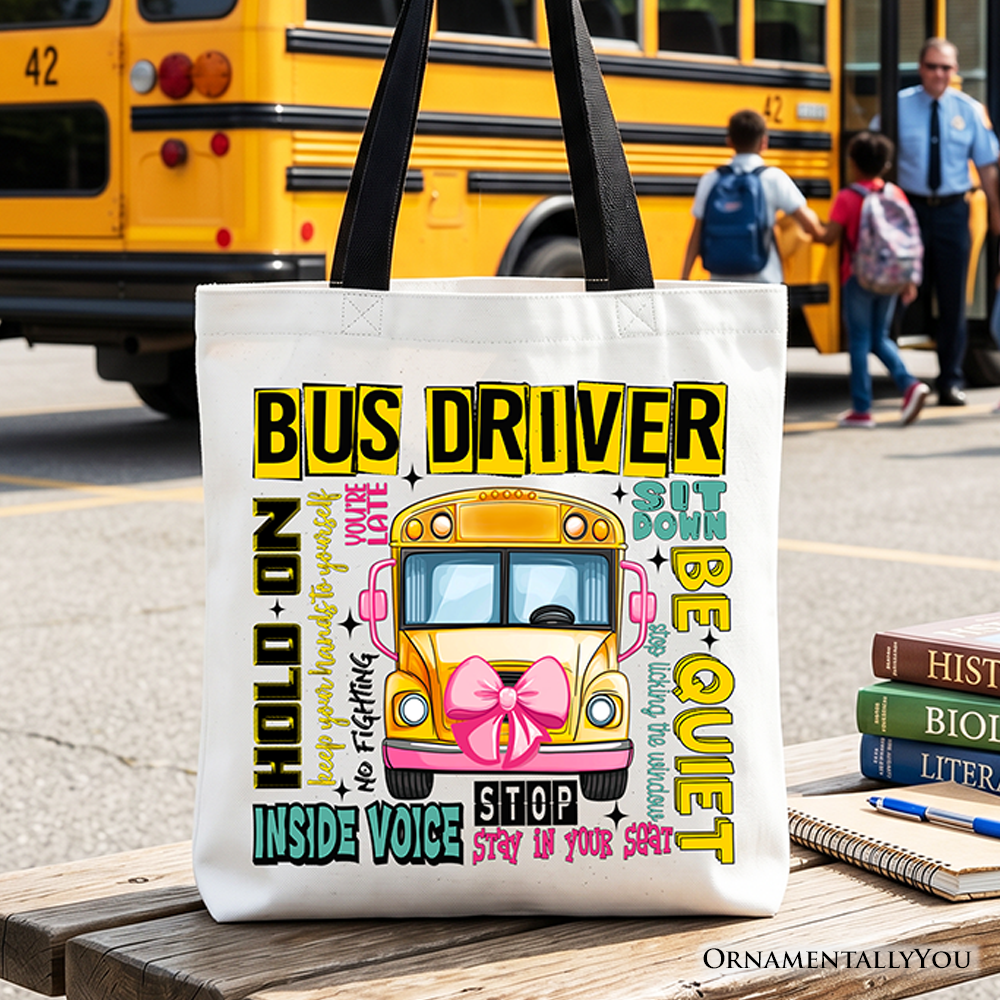 School Bus Driver Canvas Shoulder Tote Bag