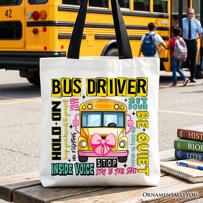 School Bus Driver Canvas Shoulder Tote Bag