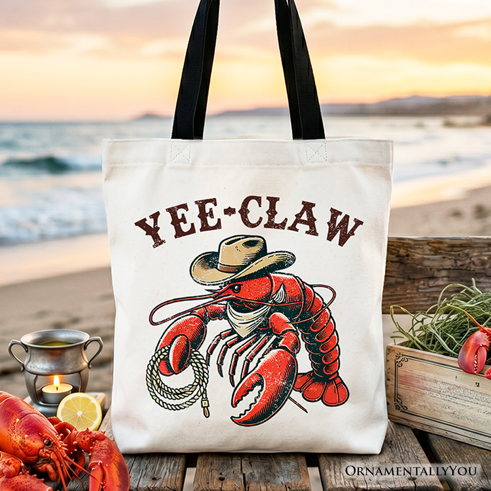 Funny Yee Claw Lobster and Western Tote Bag