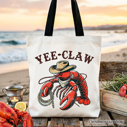 Funny Yee Claw Lobster and Western Tote Bag