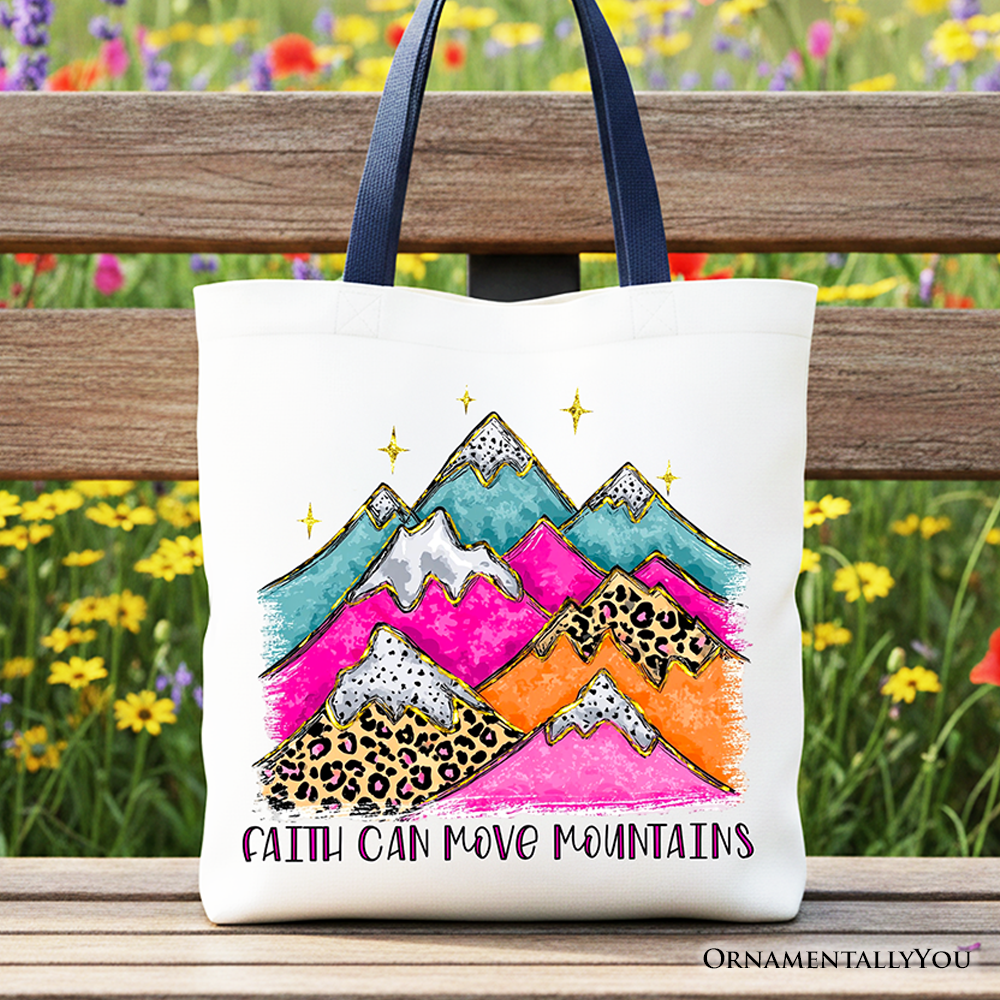 Faith Moves Mountains Christian Tote Bag and Gift