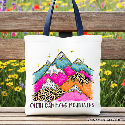 Faith Moves Mountains Christian Tote Bag and Gift