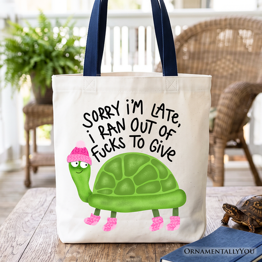 Sarcastic Turtle Tote Bag And A Funny Canvas Gift