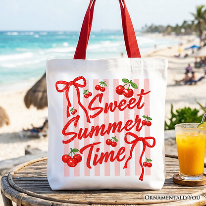 Striped Cherry Canvas Tote Bag and a Summer Gift