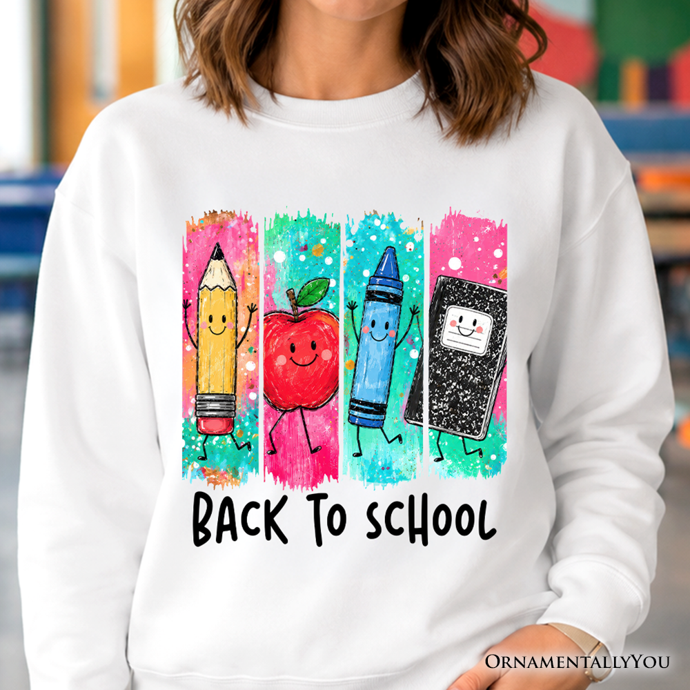 Brushstroke Back To School Paint and Color Sweatshirt
