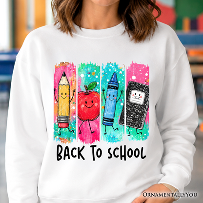 Brushstroke Back To School Paint and Color Sweatshirt