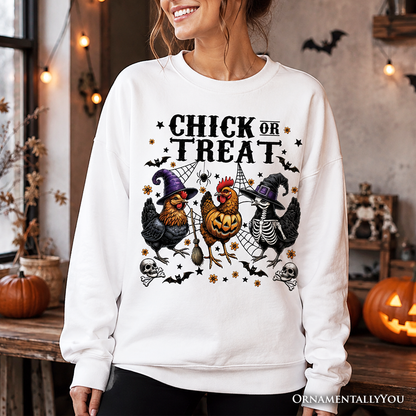 Chick or Treat Chicken Sweatshirt Funny Halloween
