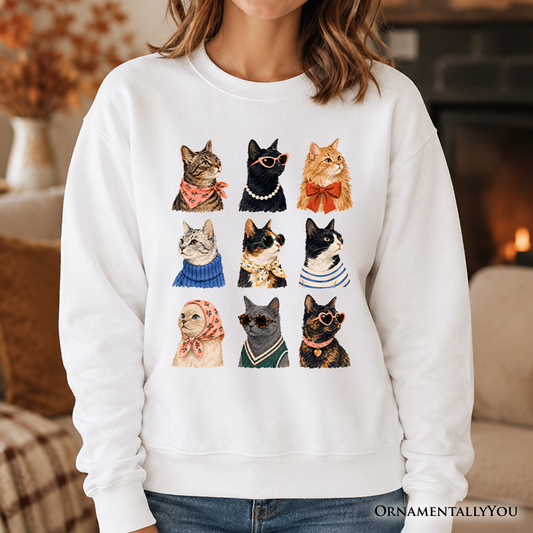 Colorful Cats and Soft Fleece Sweatshirt
