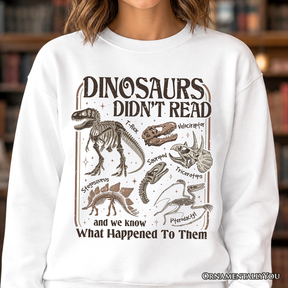 Funny Dinosaur Book Lover Sweatshirt and Gift