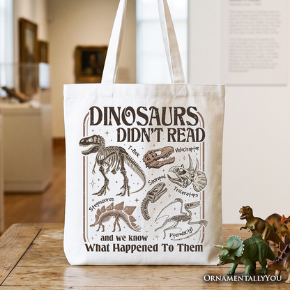 Dinosaur Tote Bag for Book Lover and Librarian