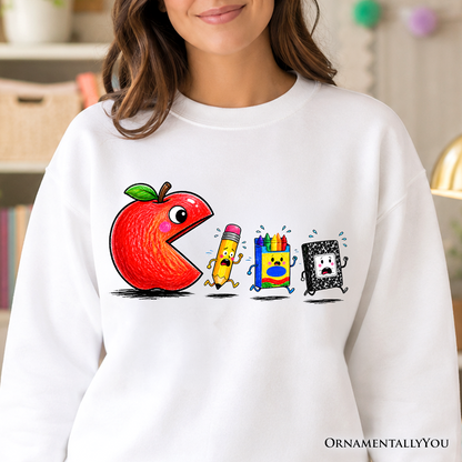 Funny Apple First Day of School Staff Sweatshirt